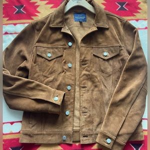 Suede Leather Jacket Men medium Lucky  Brand rrl style western rugged look